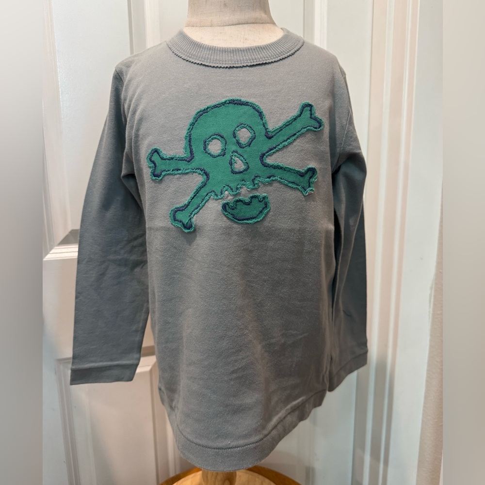 Mini Boden 5-6Y Long Sleeve Shirt with Skull Design